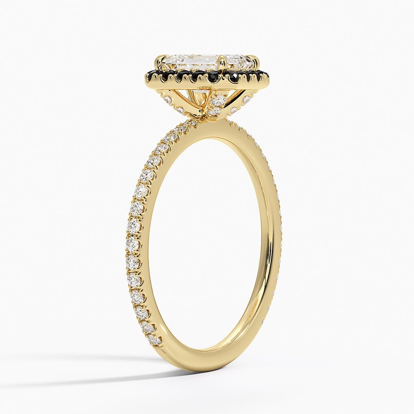 1.40 Karat Emerald Halo Tasarım Tektaş Laboratuvar Pırlanta Yüzük 18k -Halora - Bold Diamonds