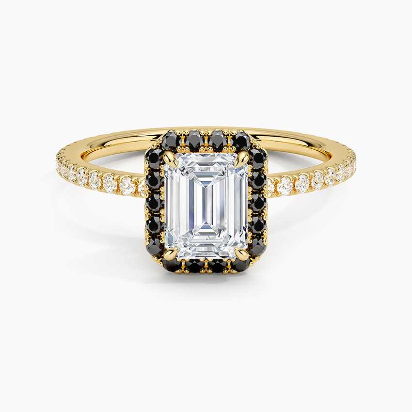 1.40 Karat Emerald Halo Tasarım Tektaş Laboratuvar Pırlanta Yüzük 18k -Halora - Bold Diamonds