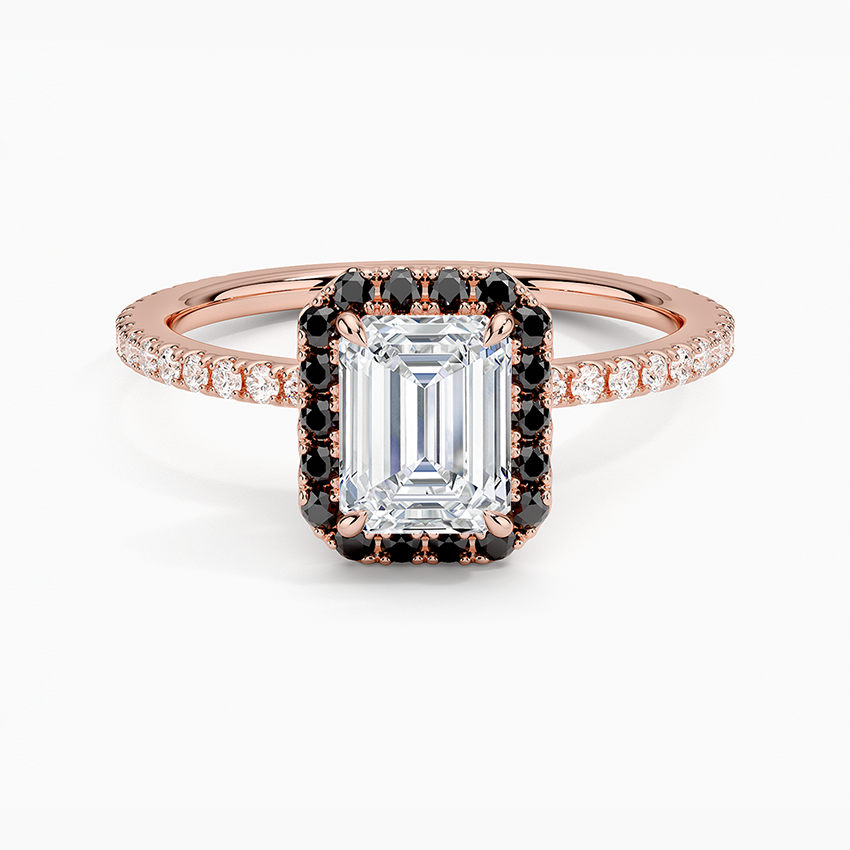 1.40 Karat Emerald Halo Tasarım Tektaş Laboratuvar Pırlanta Yüzük 18k -Halora - Bold Diamonds