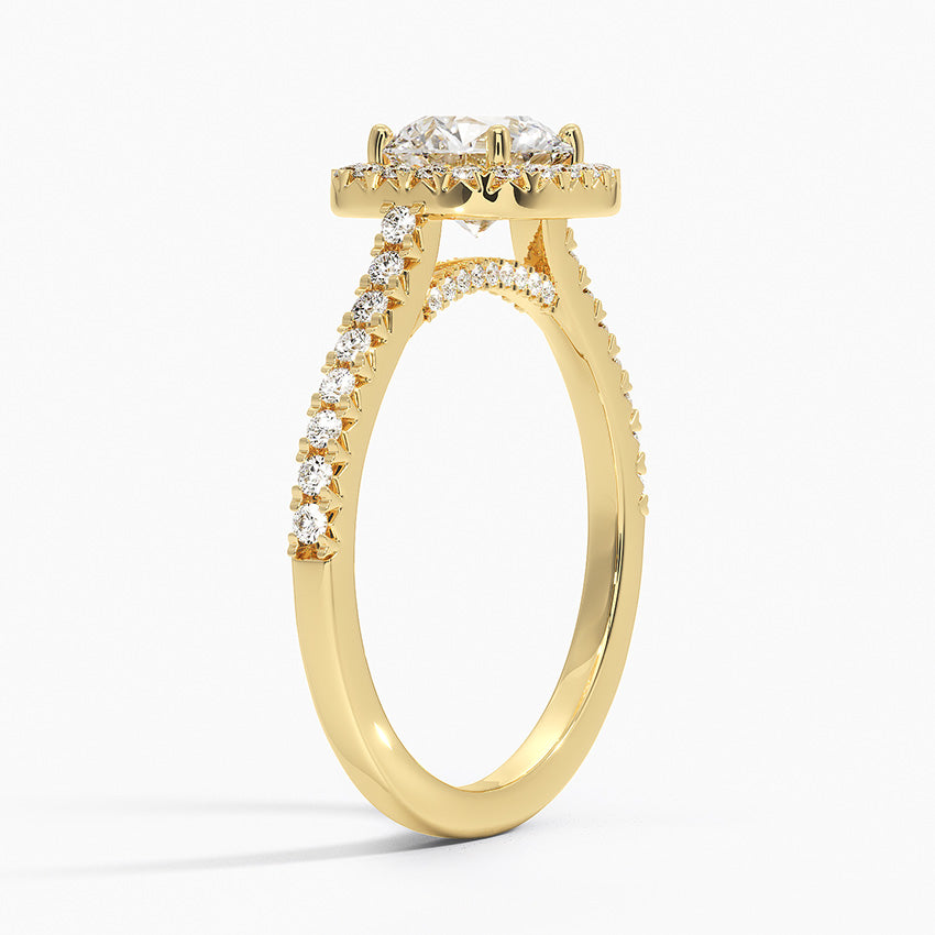 1.40 Karat Halo Tasarım Tektaş Laboratuvar Pırlanta Yüzük 18k -Astrala - Bold Diamonds
