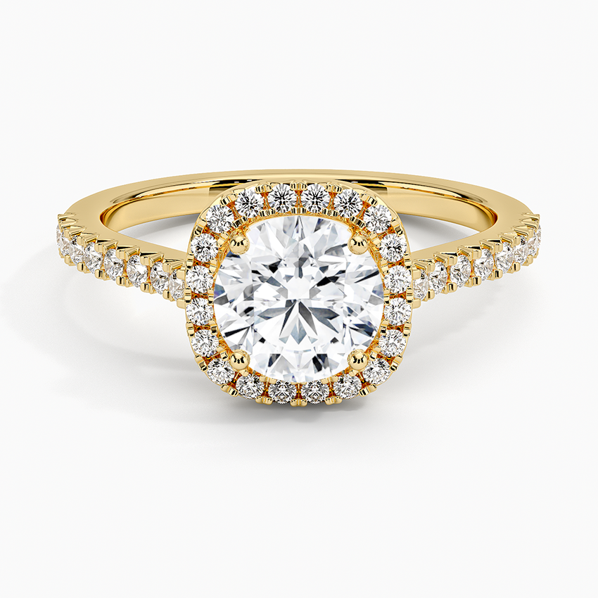 1.40 Karat Halo Tasarım Tektaş Laboratuvar Pırlanta Yüzük 18k -Astrala - Bold Diamonds