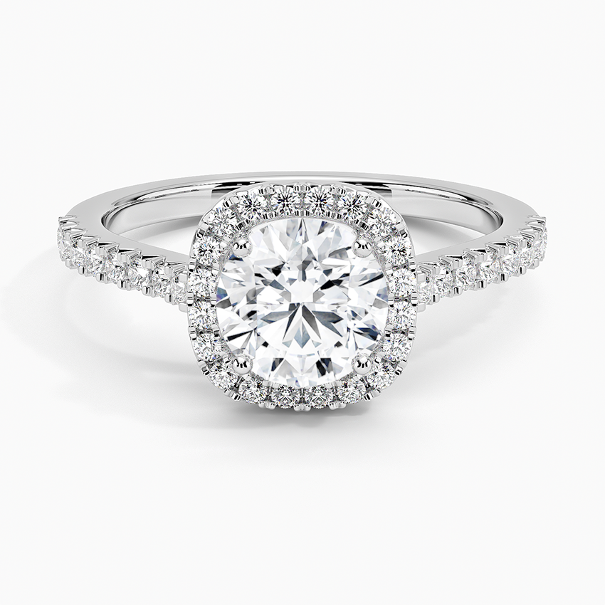 1.40 Karat Halo Tasarım Tektaş Laboratuvar Pırlanta Yüzük 18k -Astrala - Bold Diamonds