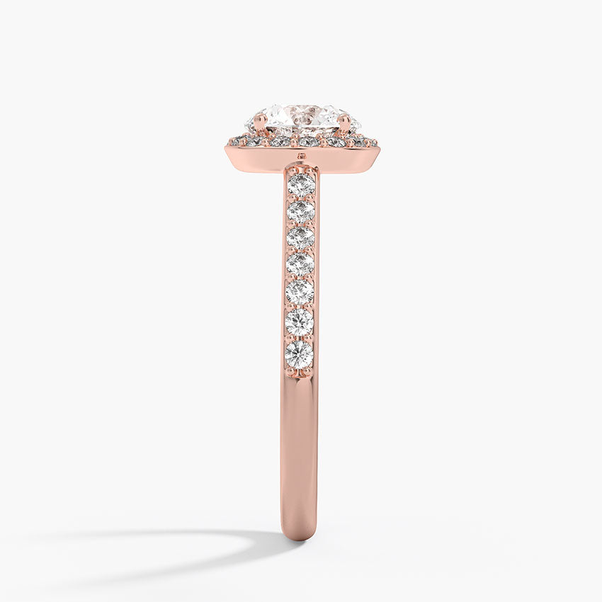 1,40 Karat Halo Tasarım Tektaş Laboratuvar Pırlanta Yüzük 18K -Bellora - Bold Diamonds