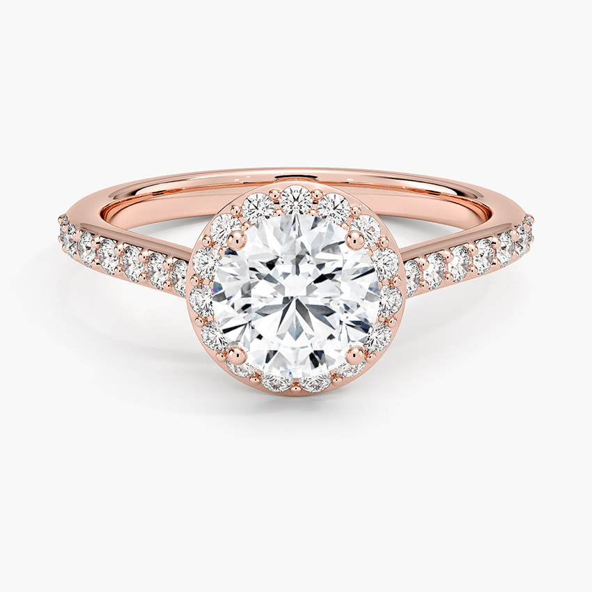 1,40 Karat Halo Tasarım Tektaş Laboratuvar Pırlanta Yüzük 18K -Bellora - Bold Diamonds
