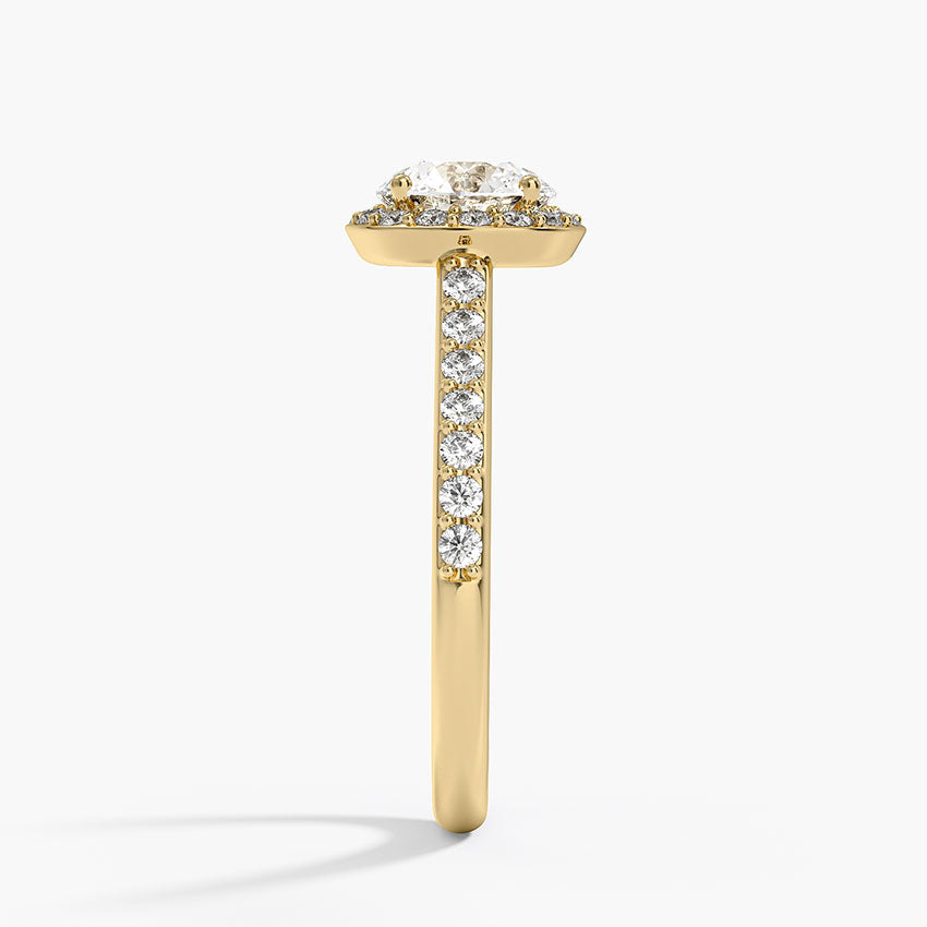 1,40 Karat Halo Tasarım Tektaş Laboratuvar Pırlanta Yüzük 18K -Bellora - Bold Diamonds