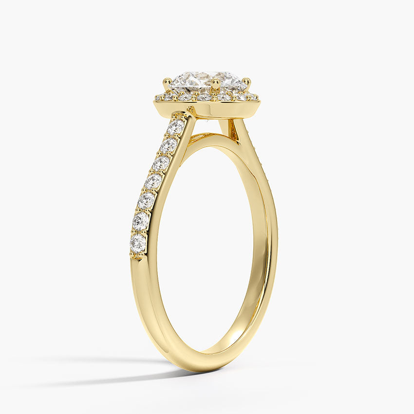 1,40 Karat Halo Tasarım Tektaş Laboratuvar Pırlanta Yüzük 18K -Bellora - Bold Diamonds