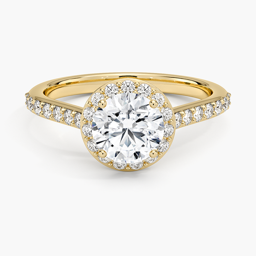 1,40 Karat Halo Tasarım Tektaş Laboratuvar Pırlanta Yüzük 18K -Bellora - Bold Diamonds