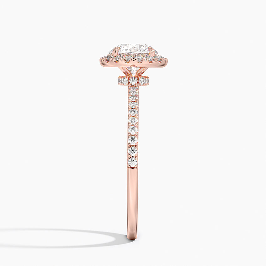 1.40 Karat Halo Tasarım Tektaş Laboratuvar Pırlanta Yüzük 18K -Luxora - Bold Diamonds