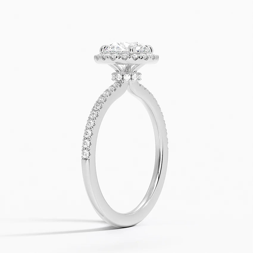 1.40 Karat Halo Tasarım Tektaş Laboratuvar Pırlanta Yüzük 18K -Luxora - Bold Diamonds