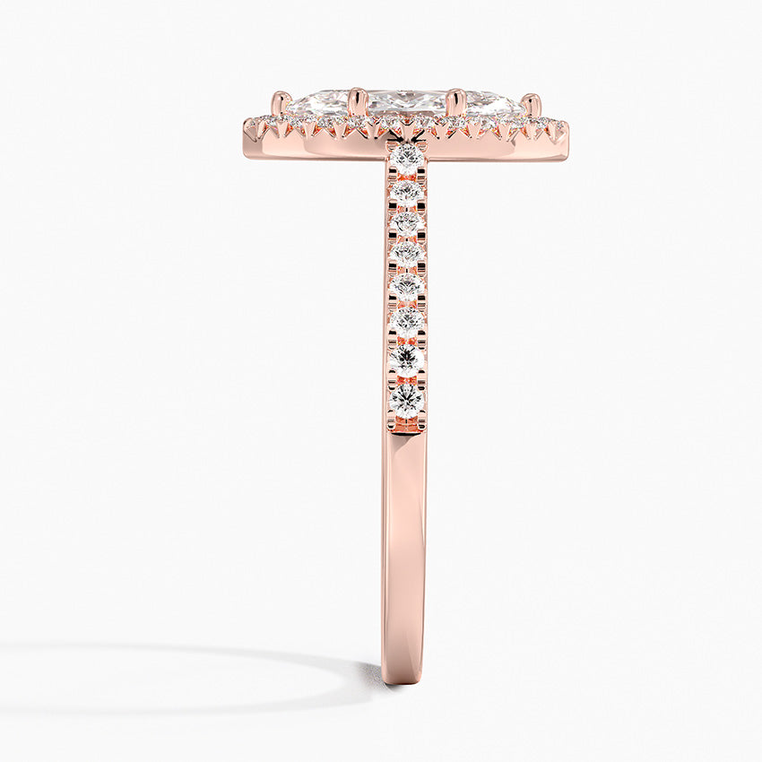 1.40 Karat Marquise Halo Tasarım Tektaş Laboratuvar Pırlanta Yüzük 18k -Astrala - Bold Diamonds
