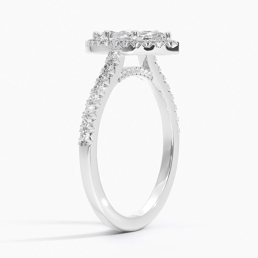1.40 Karat Marquise Halo Tasarım Tektaş Laboratuvar Pırlanta Yüzük 18k -Astrala - Bold Diamonds