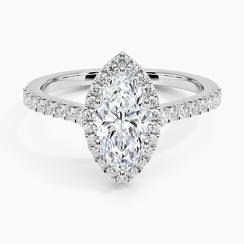 1.40 Karat Marquise Halo Tasarım Tektaş Laboratuvar Pırlanta Yüzük 18k -Astrala - Bold Diamonds