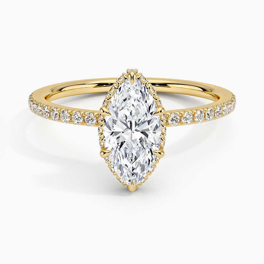 1,40 Karat Marquise Halo Tasarım Tektaş Laboratuvar Pırlanta Yüzük 18K - Luminara - Bold Diamonds
