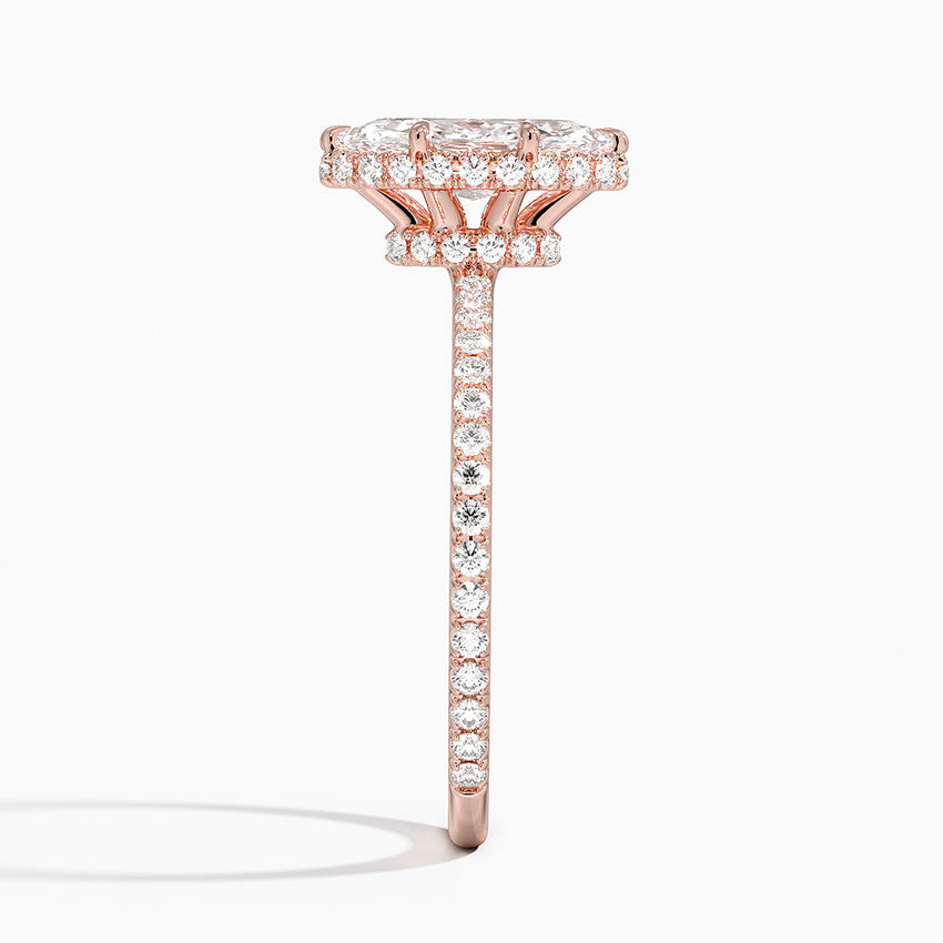 1,40 Karat Marquise Halo Tasarım Tektaş Laboratuvar Pırlanta Yüzük 18K - Luminara - Bold Diamonds