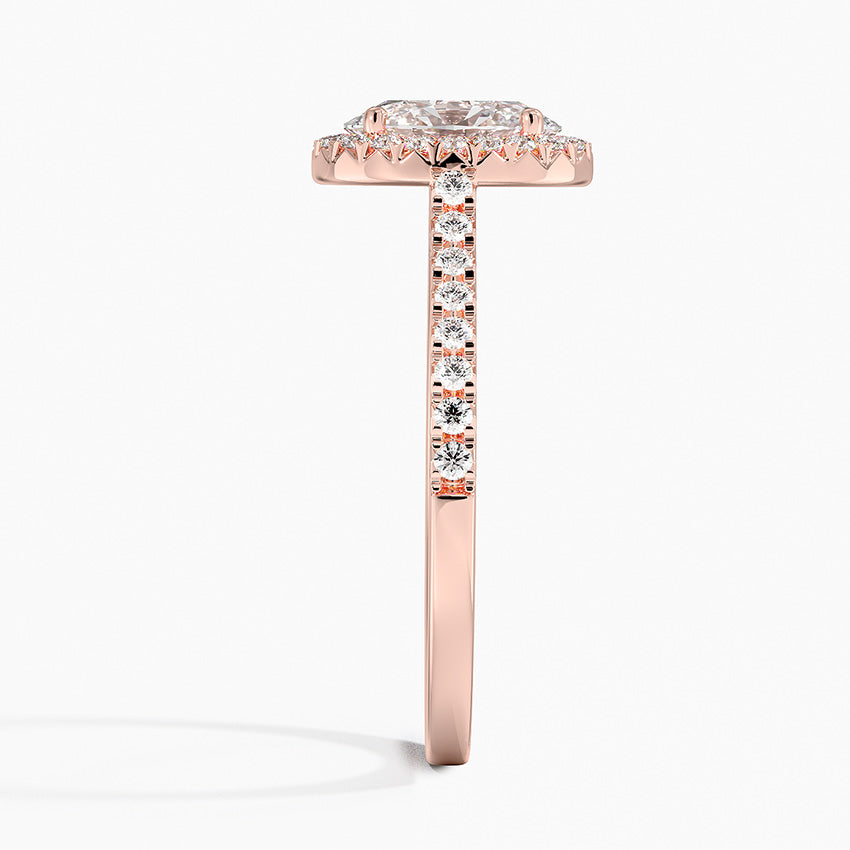 1.40 Karat Oval Halo Tasarım Tektaş Laboratuvar Pırlanta Yüzük 18k -Astrala - Bold Diamonds