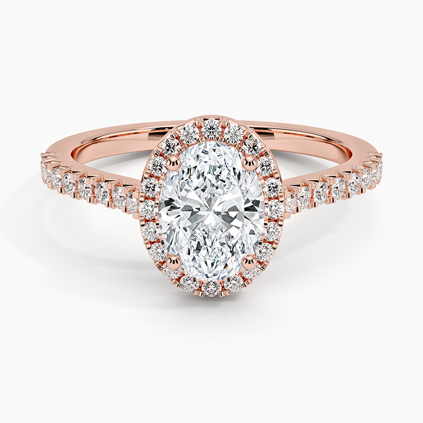 1.40 Karat Oval Halo Tasarım Tektaş Laboratuvar Pırlanta Yüzük 18k -Astrala - Bold Diamonds