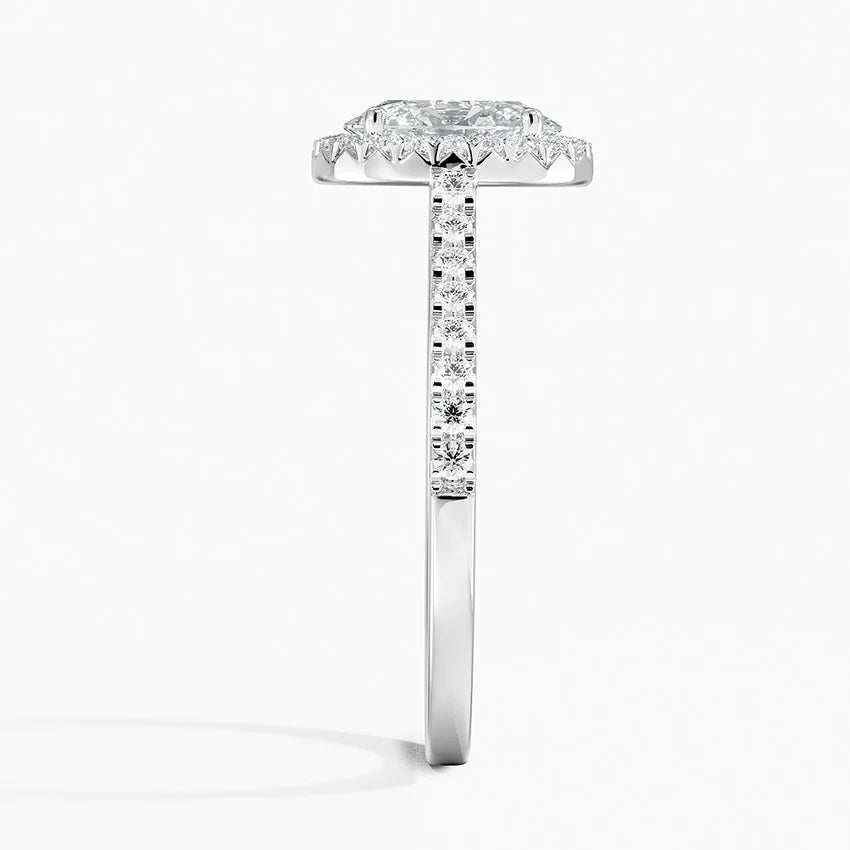 1.40 Karat Oval Halo Tasarım Tektaş Laboratuvar Pırlanta Yüzük 18k -Astrala - Bold Diamonds