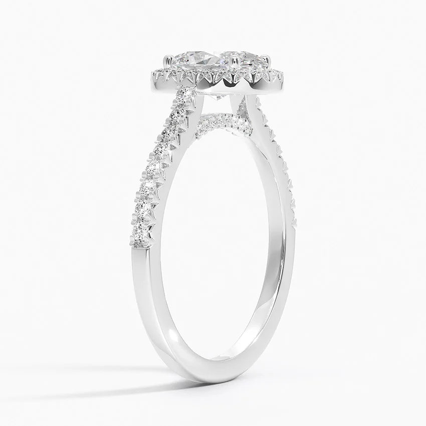 1.40 Karat Oval Halo Tasarım Tektaş Laboratuvar Pırlanta Yüzük 18k -Astrala - Bold Diamonds
