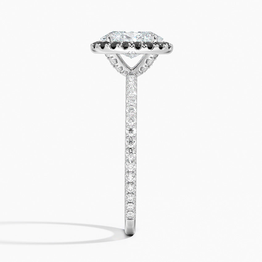 1.40 Karat Oval Halo Tasarım Tektaş Laboratuvar Pırlanta Yüzük 18k -Halora - Bold Diamonds