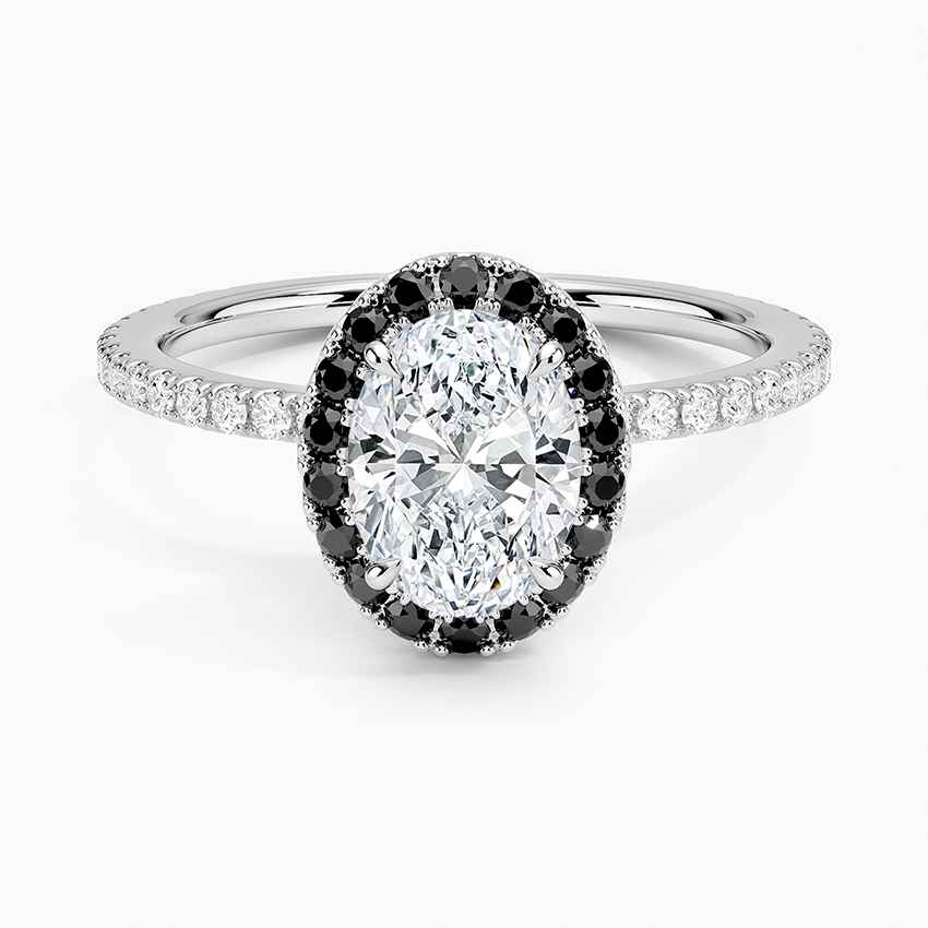 1.40 Karat Oval Halo Tasarım Tektaş Laboratuvar Pırlanta Yüzük 18k -Halora - Bold Diamonds