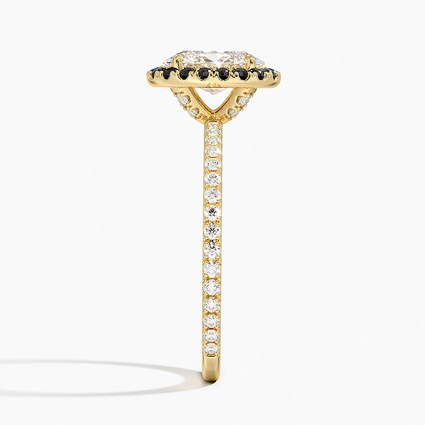 1.40 Karat Oval Halo Tasarım Tektaş Laboratuvar Pırlanta Yüzük 18k -Halora - Bold Diamonds