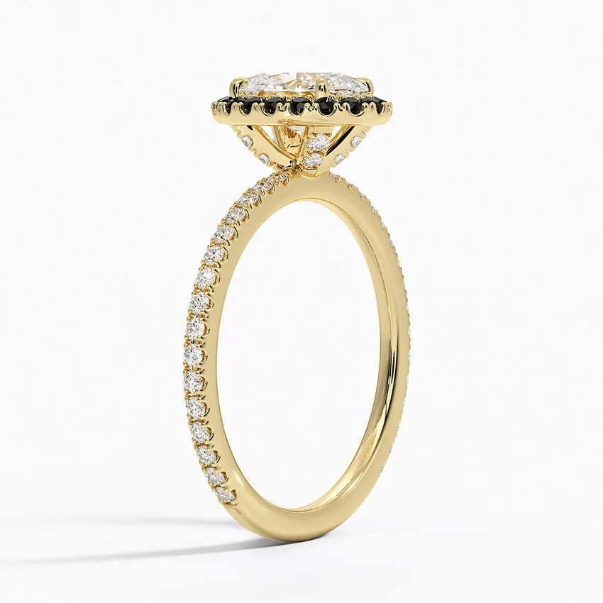 1.40 Karat Oval Halo Tasarım Tektaş Laboratuvar Pırlanta Yüzük 18k -Halora - Bold Diamonds