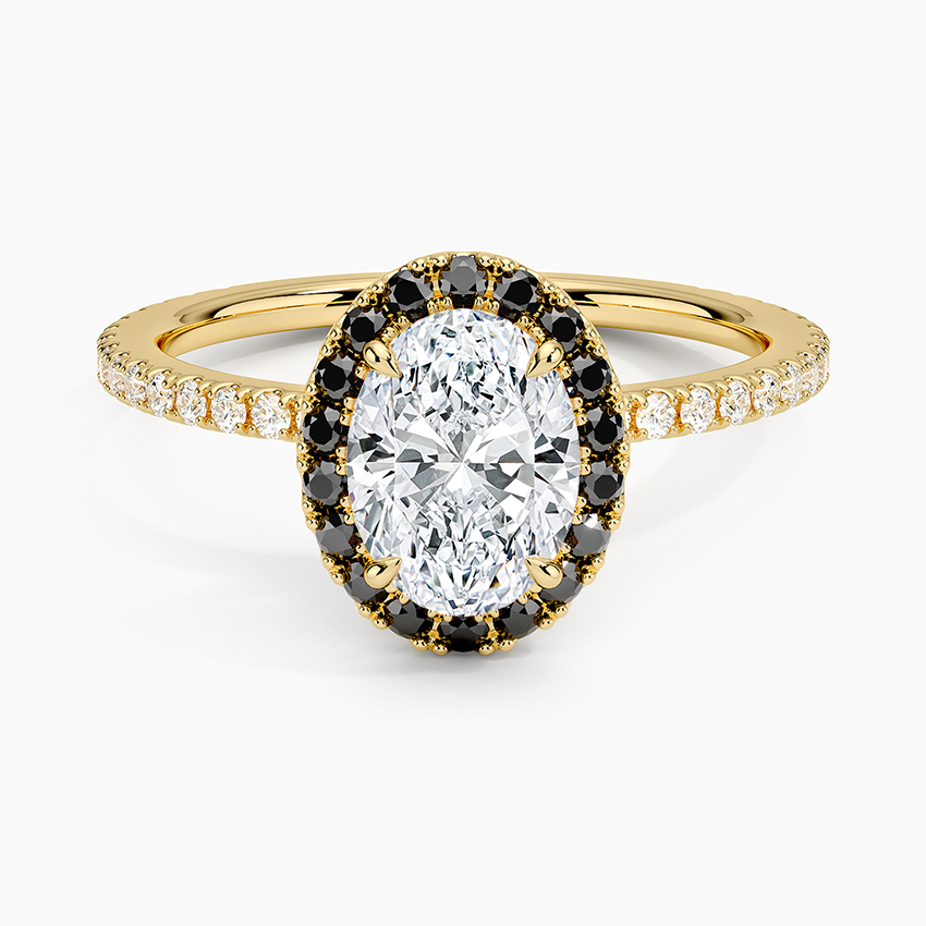 1.40 Karat Oval Halo Tasarım Tektaş Laboratuvar Pırlanta Yüzük 18k -Halora - Bold Diamonds