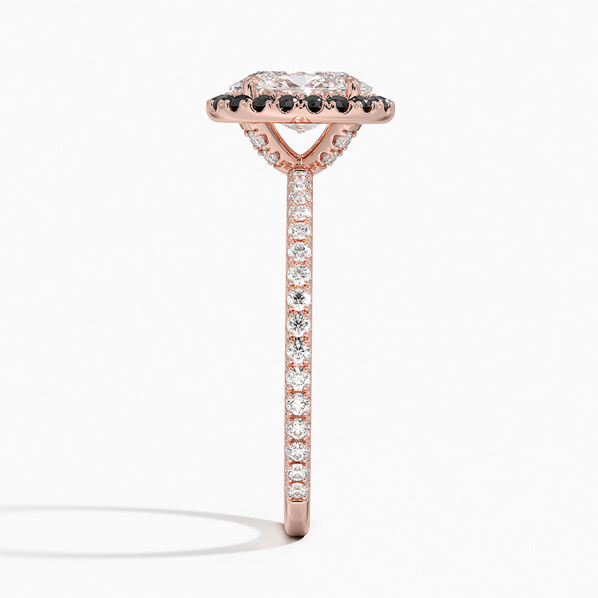 1.40 Karat Oval Halo Tasarım Tektaş Laboratuvar Pırlanta Yüzük 18k -Halora - Bold Diamonds