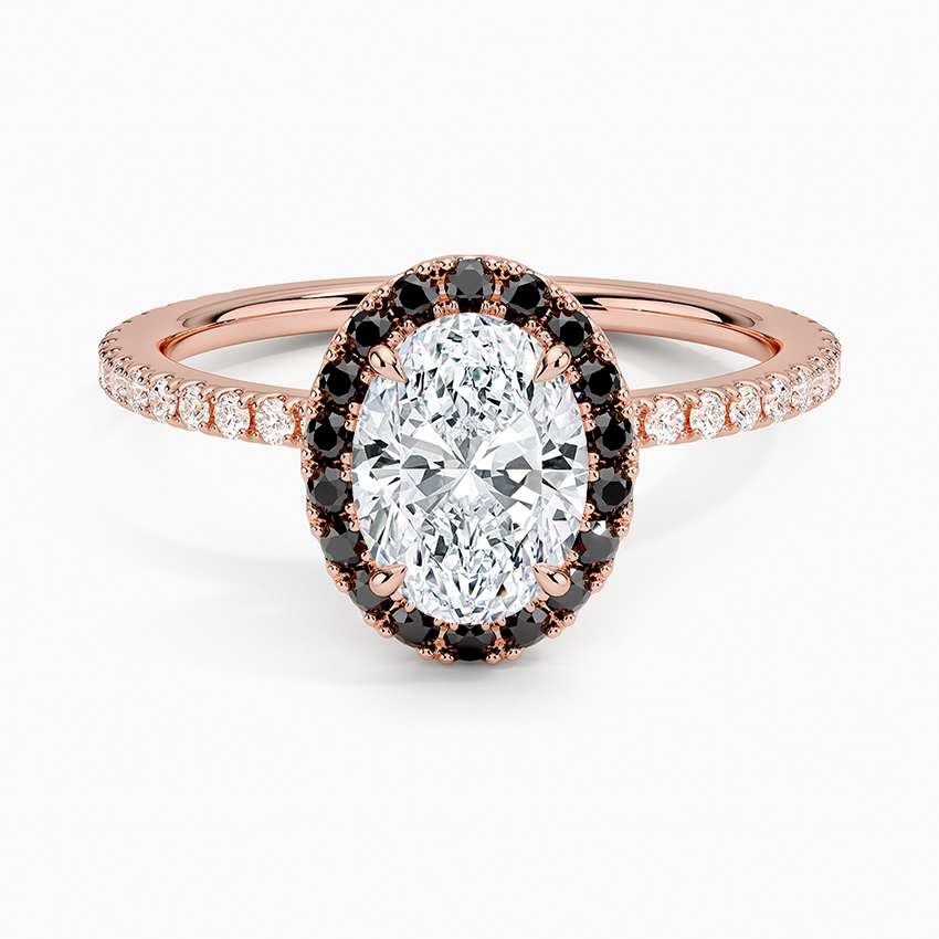 1.40 Karat Oval Halo Tasarım Tektaş Laboratuvar Pırlanta Yüzük 18k -Halora - Bold Diamonds