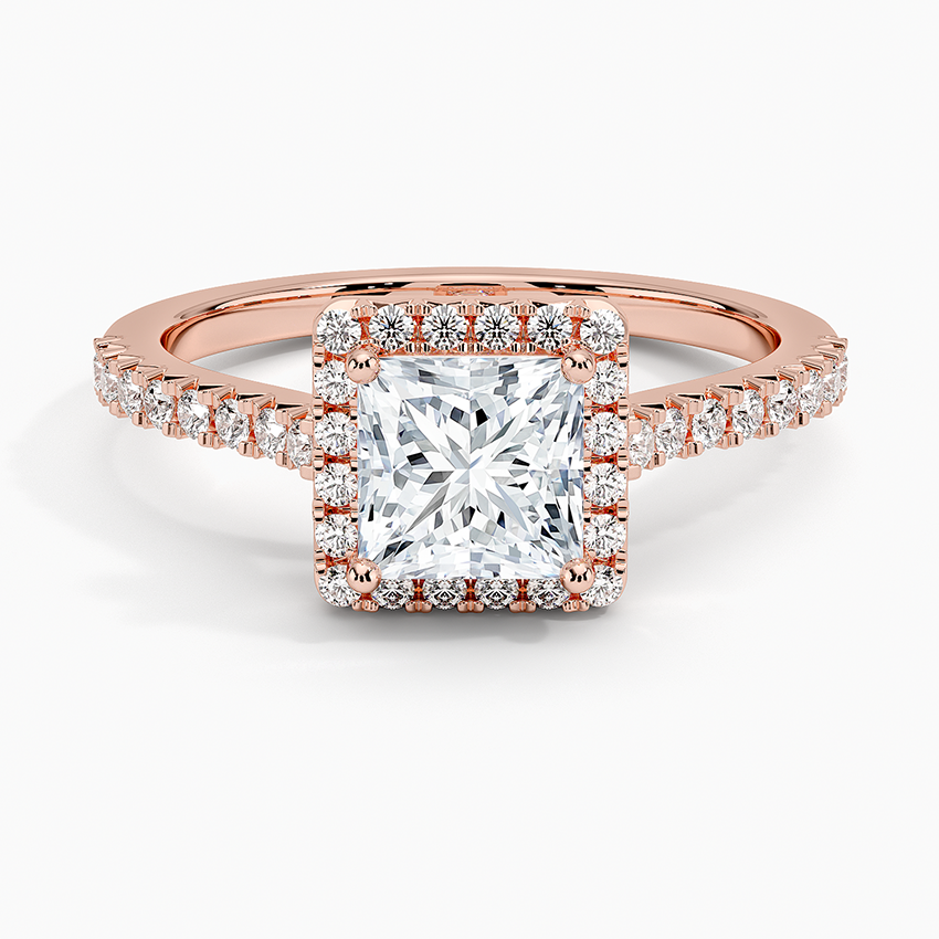 1.40 Karat Prenses Halo Tasarım Tektaş Laboratuvar Pırlanta Yüzük 18k -Astrala - Bold Diamonds