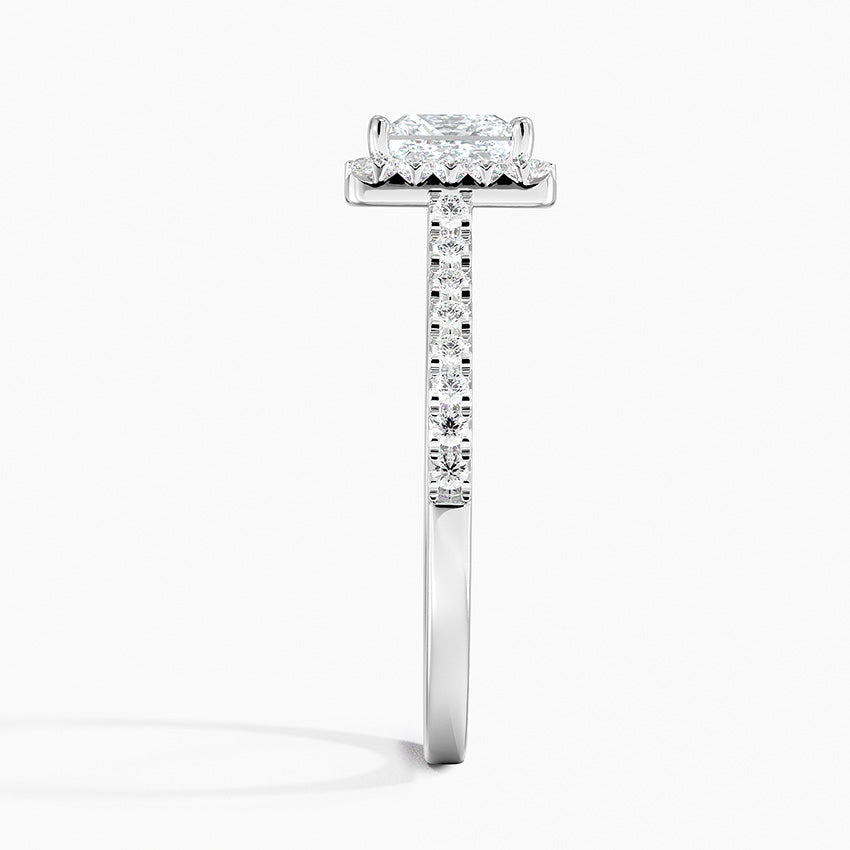 1.40 Karat Prenses Halo Tasarım Tektaş Laboratuvar Pırlanta Yüzük 18k -Astrala - Bold Diamonds