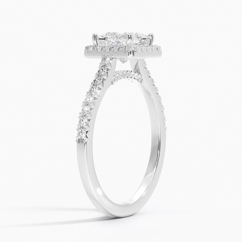 1.40 Karat Prenses Halo Tasarım Tektaş Laboratuvar Pırlanta Yüzük 18k -Astrala - Bold Diamonds