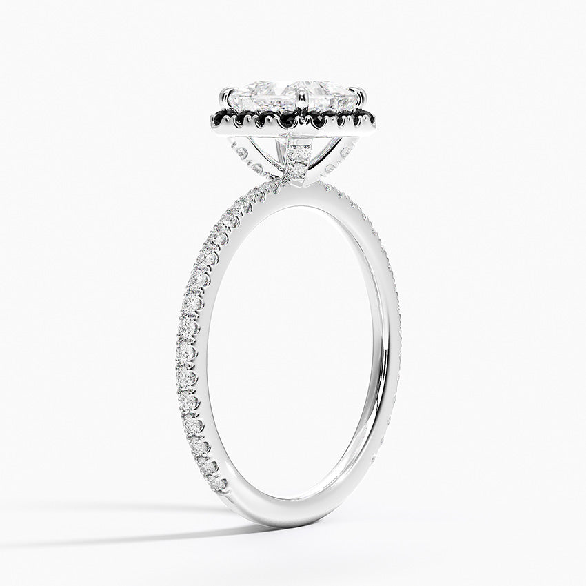 1.40 Karat Prenses Halo Tasarım Tektaş Laboratuvar Pırlanta Yüzük 18k -Halora - Bold Diamonds