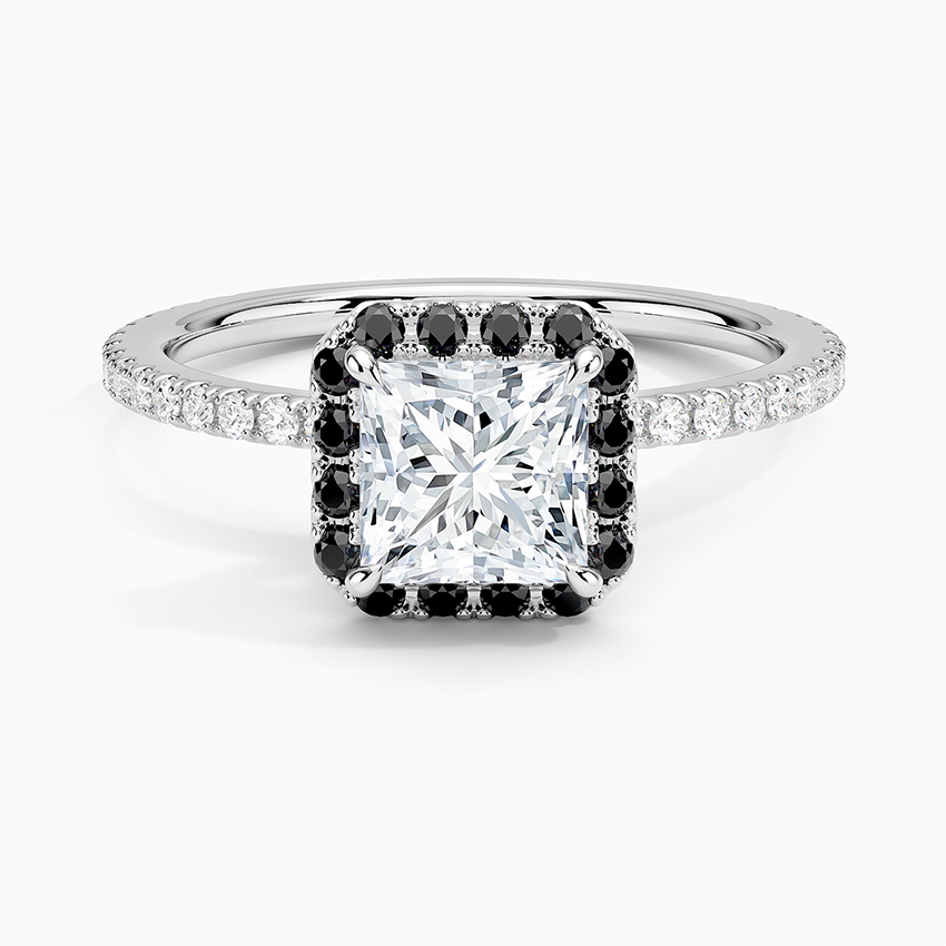 1.40 Karat Prenses Halo Tasarım Tektaş Laboratuvar Pırlanta Yüzük 18k -Halora - Bold Diamonds