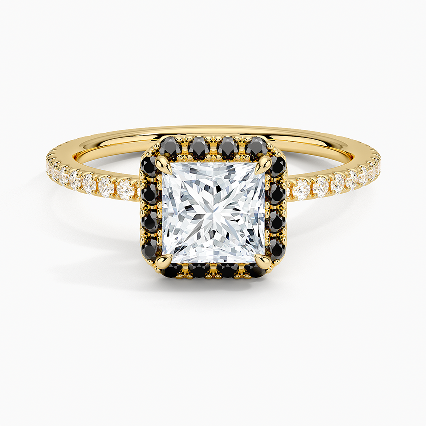 1.40 Karat Prenses Halo Tasarım Tektaş Laboratuvar Pırlanta Yüzük 18k -Halora - Bold Diamonds