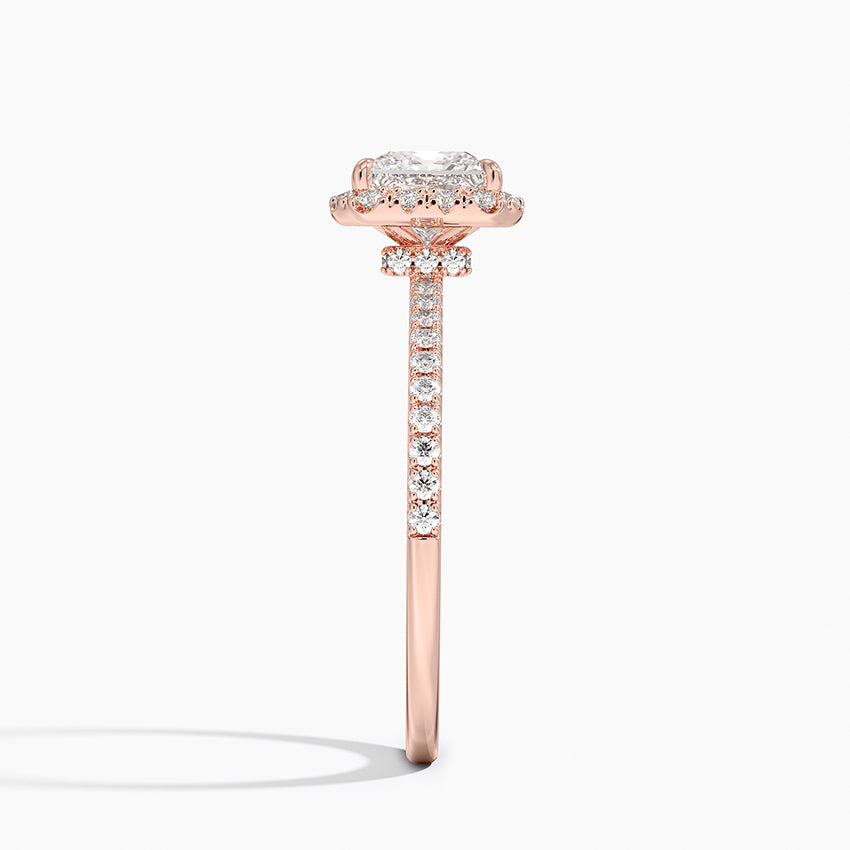 1.40 Karat Prenses Halo Tasarım Tektaş Laboratuvar Pırlanta Yüzük 18k -Luxora - Bold Diamonds