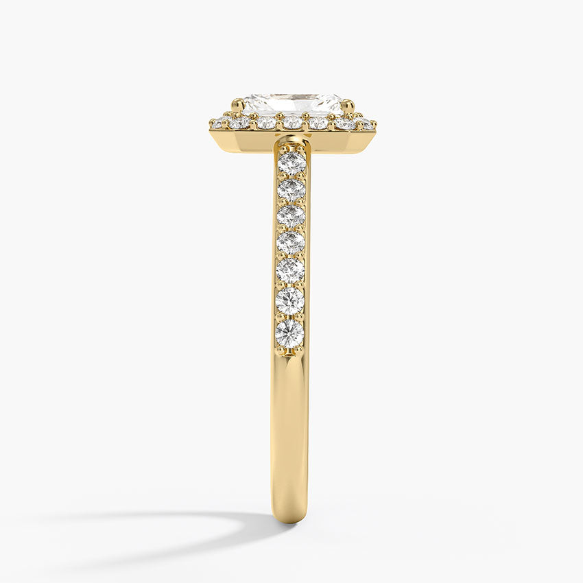 1,40 Karat Radiant Halo Tasarım Tektaş Laboratuvar Pırlanta Yüzük 18K -Bellora - Bold Diamonds