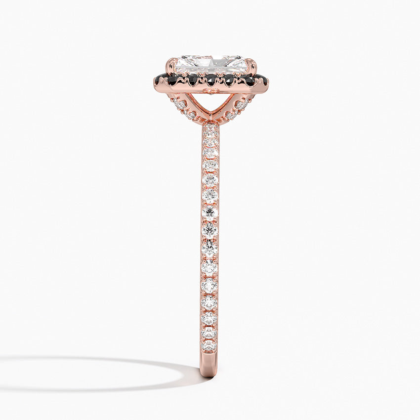 1.40 Karat Radiant Halo Tasarım Tektaş Laboratuvar Pırlanta Yüzük 18k -Halora - Bold Diamonds