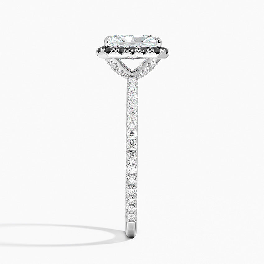 1.40 Karat Radiant Halo Tasarım Tektaş Laboratuvar Pırlanta Yüzük 18k -Halora - Bold Diamonds