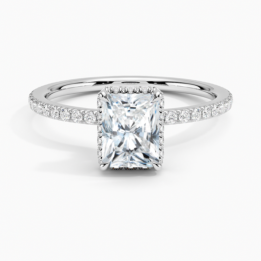 1,40 Karat Radiant Halo Tasarım Tektaş Laboratuvar Pırlanta Yüzük 18K - Luminara - Bold Diamonds