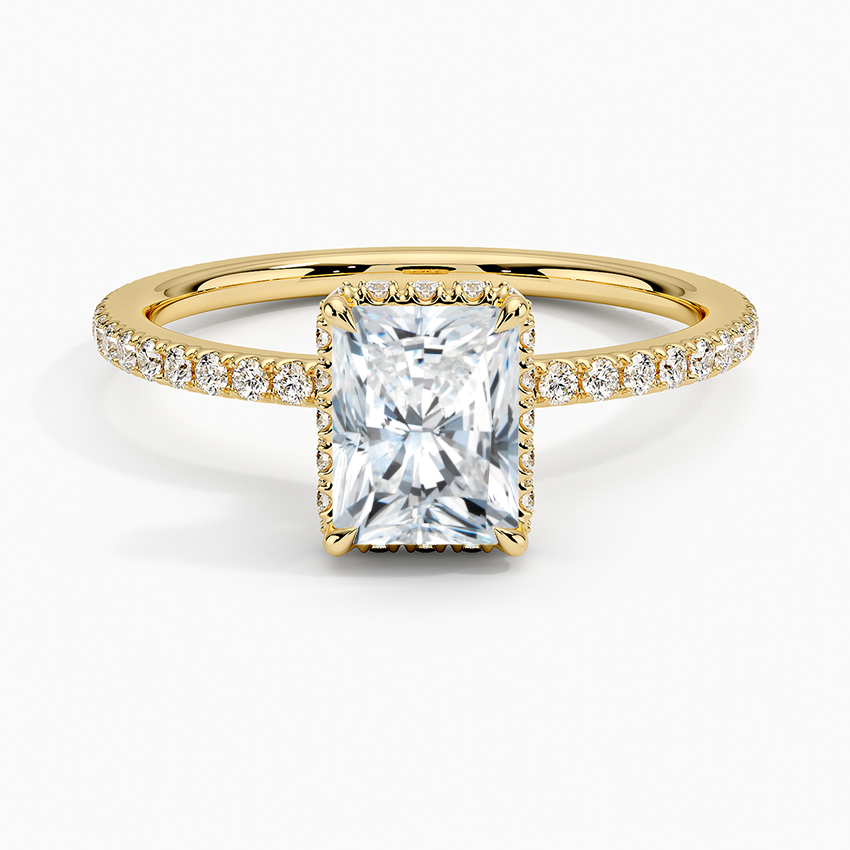 1,40 Karat Radiant Halo Tasarım Tektaş Laboratuvar Pırlanta Yüzük 18K - Luminara - Bold Diamonds