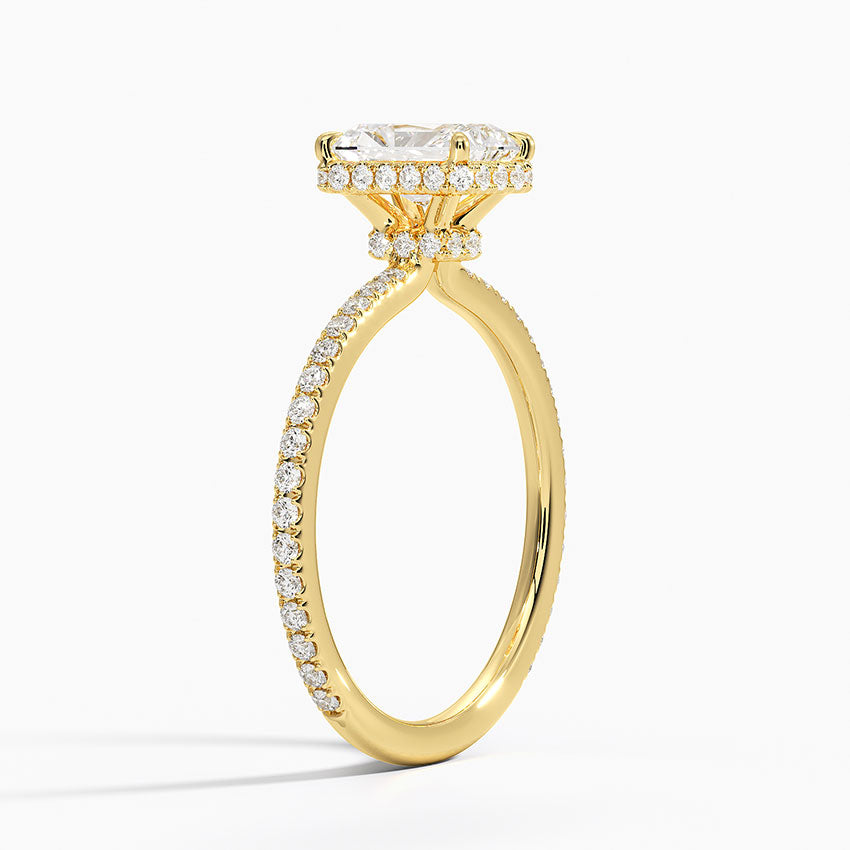 1,40 Karat Radiant Halo Tasarım Tektaş Laboratuvar Pırlanta Yüzük 18K - Luminara - Bold Diamonds