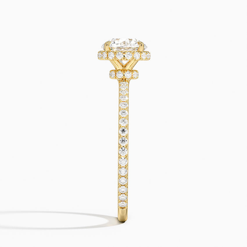 1,40 Karat Radiant Halo Tasarım Tektaş Laboratuvar Pırlanta Yüzük 18K - Luminara - Bold Diamonds