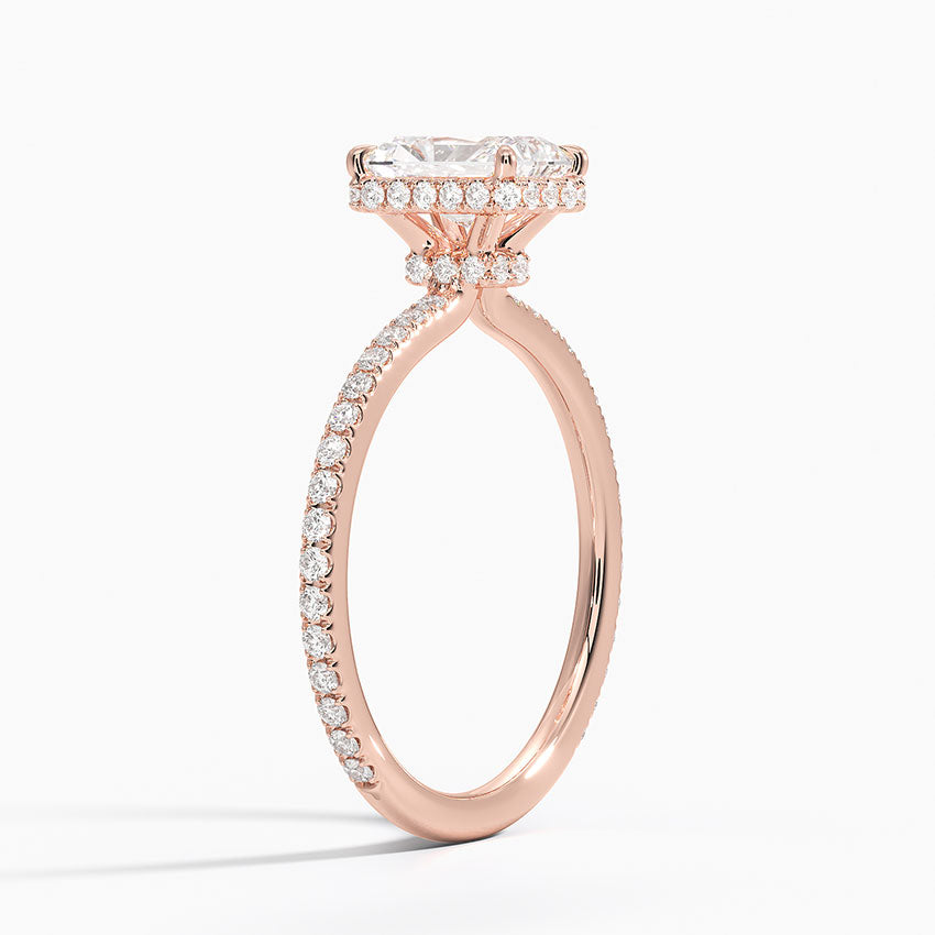 1,40 Karat Radiant Halo Tasarım Tektaş Laboratuvar Pırlanta Yüzük 18K - Luminara - Bold Diamonds