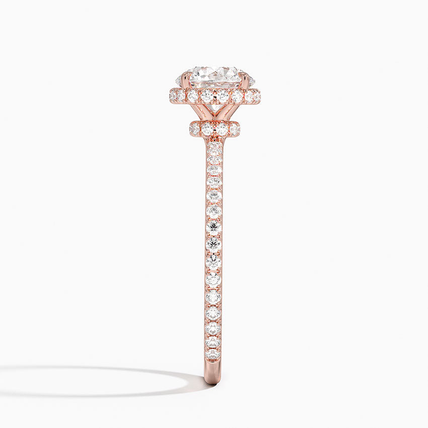 1,40 Karat Radiant Halo Tasarım Tektaş Laboratuvar Pırlanta Yüzük 18K - Luminara - Bold Diamonds