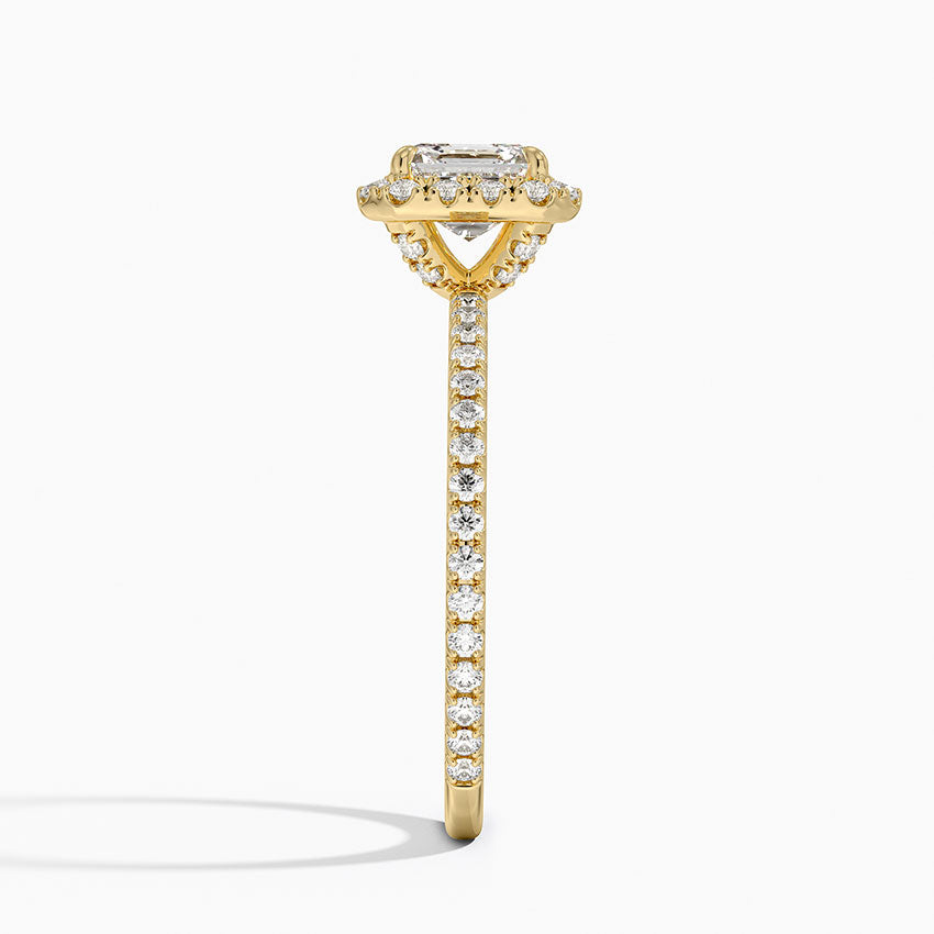 1,50 Karat Asscher Halo Tasarım Tektaş Laboratuvar Pırlanta Yüzük 18K - Celestia - Bold Diamonds