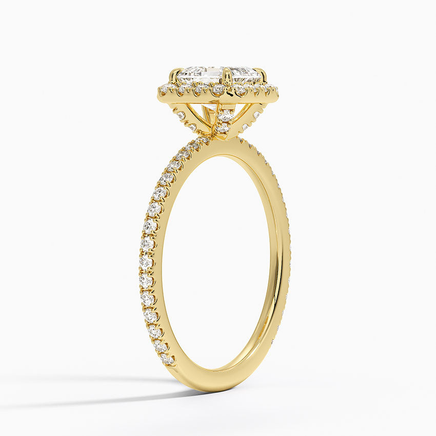 1,50 Karat Asscher Halo Tasarım Tektaş Laboratuvar Pırlanta Yüzük 18K - Celestia - Bold Diamonds
