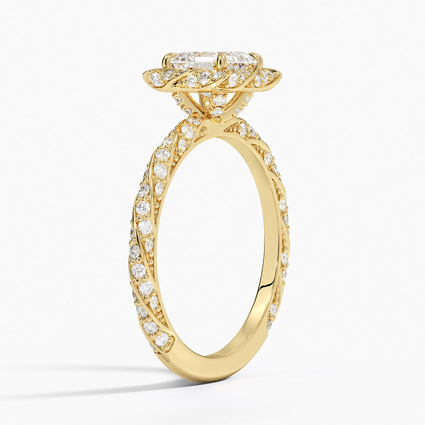 1.50 Karat Asscher Halo Tasarım Tektaş Laboratuvar Pırlanta Yüzük 18k -Elyra - Bold Diamonds