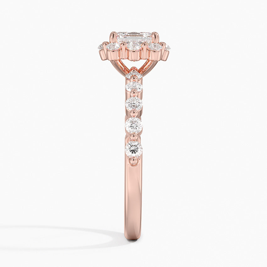 1.50 Karat Asscher Halo Tasarım Tektaş Laboratuvar Pırlanta Yüzük 18K -Mirara - Bold Diamonds