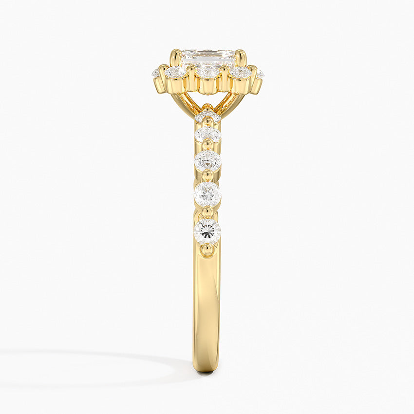 1.50 Karat Asscher Halo Tasarım Tektaş Laboratuvar Pırlanta Yüzük 18K -Mirara - Bold Diamonds